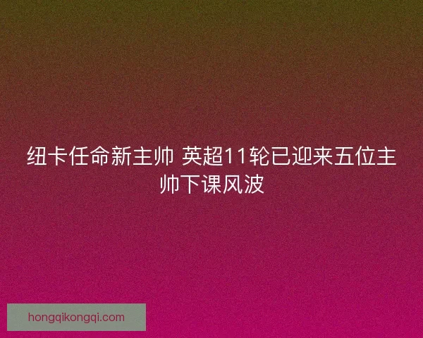 纽卡任命新主帅 英超11轮已迎来五位主帅下课风波