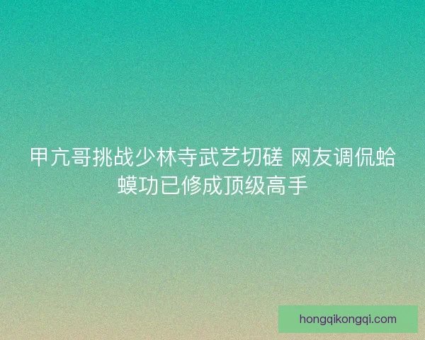 甲亢哥挑战少林寺武艺切磋 网友调侃蛤蟆功已修成顶级高手